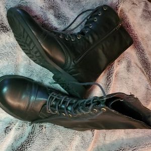Black combat boots